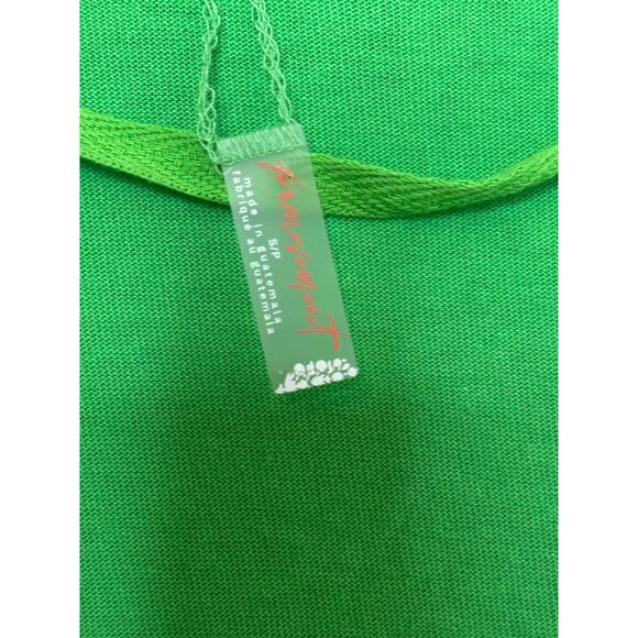 Free People Movement Size Small Green Long sleeve Knit Oversized Relaxed V Neck - Picture 7 of 11